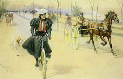 Woman bicycling