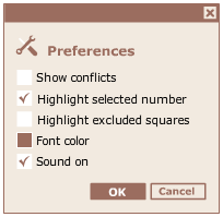 Preferences dialog box