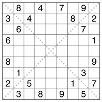 Diagonal Sudoku puzzle